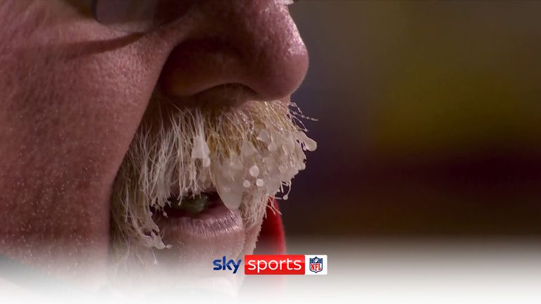 NFL coach&#39;s moustache freezes along with bottles of water in Kansas!