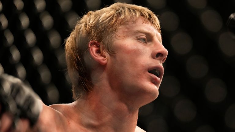 LAS VEGAS, NV - DECEMBER 10: Paddy Pimblett battles Jared Gordon in their Lightweight fight during the UFC 282 event at T-Mobile Arena on December 10, 2022 in Las Vegas, Nevada, United States. (Photo by Louis Grasse/PxImages/Icon Sportswire) (Icon Sportswire via AP Images)